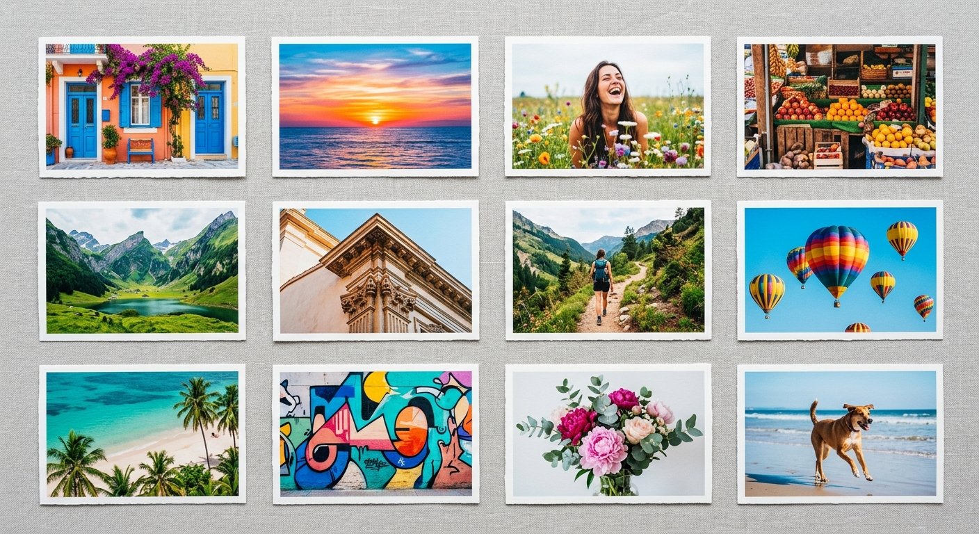 Professional photo grid arrangement for social media.