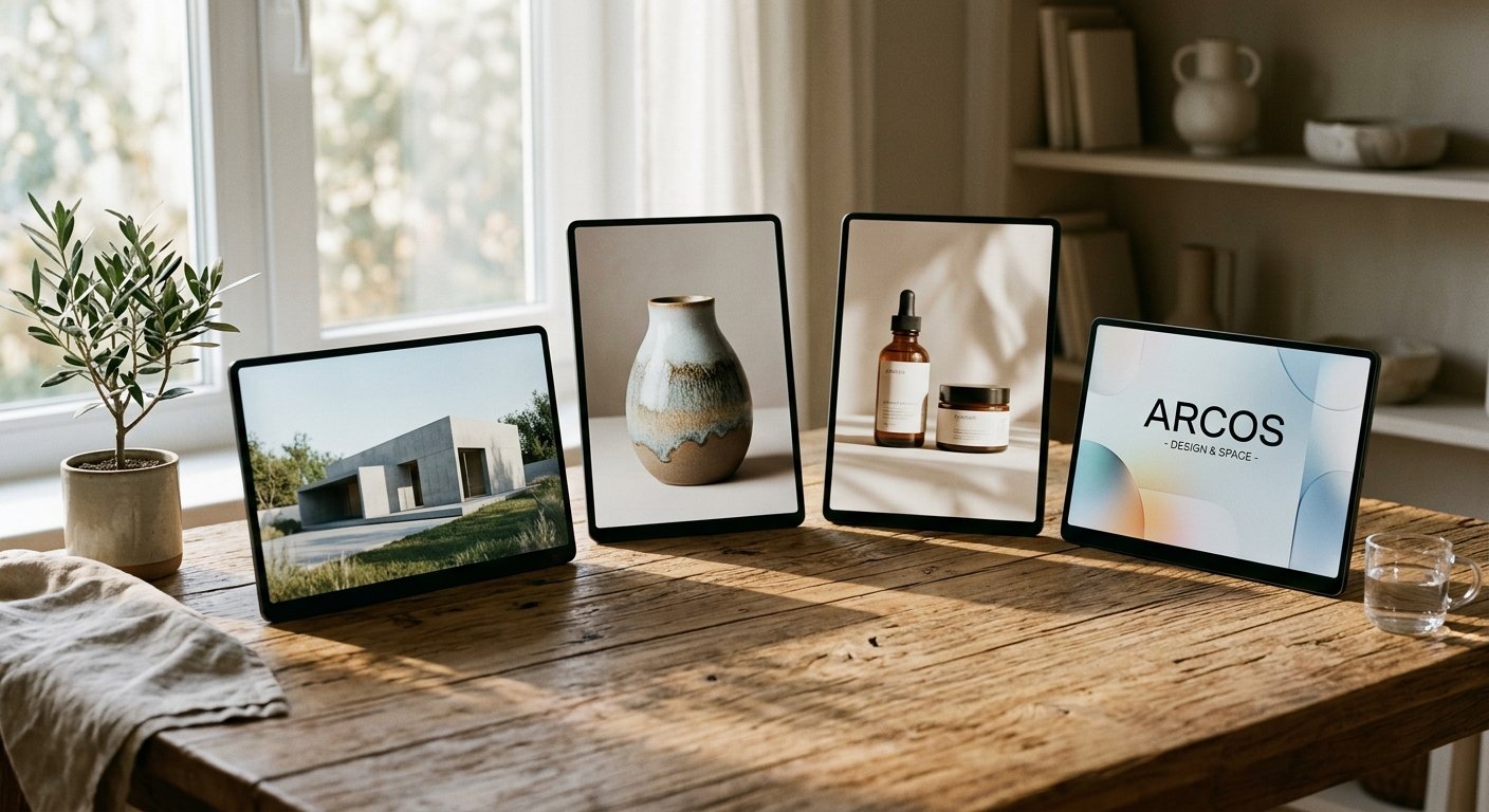 Different device displays showing clean, responsive, compressed digital imagery.